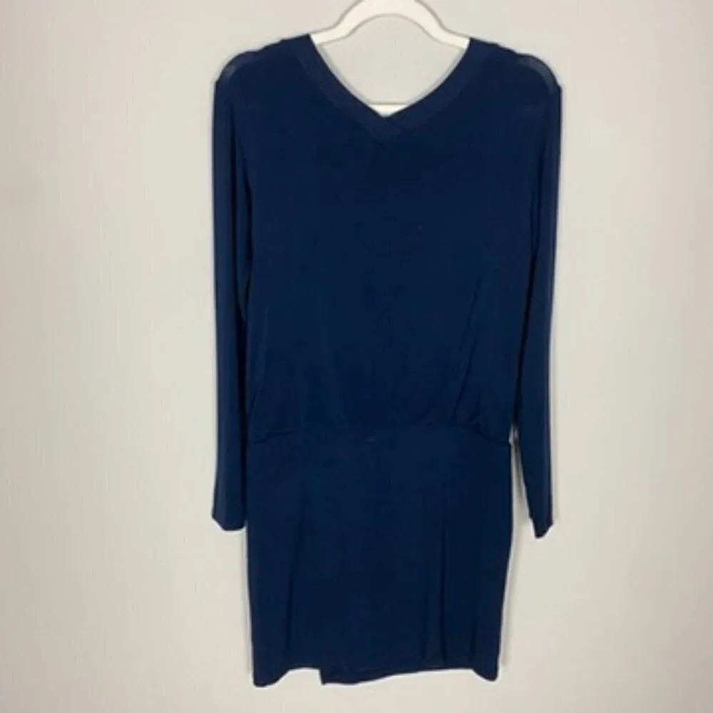 Bailey 44 Lloyd Sweater Knit Mini Dress Long Sleeve Navy Blue Womens Small‎